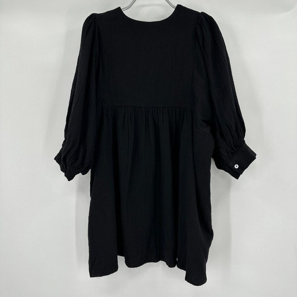 Pomander Place by Tuckernuck Black Gauze Millie Dress sz S Mini Length Swing - Picture 7 of 9